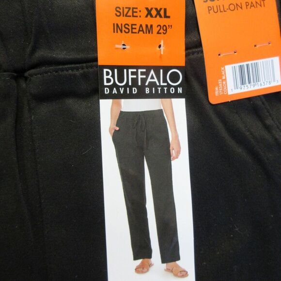 BUFFALO DAVID BITTON Womens Soft Tencel Pull-On Pants Sz XXL Black 2XL Ankle NWT - Picture 7 of 15
